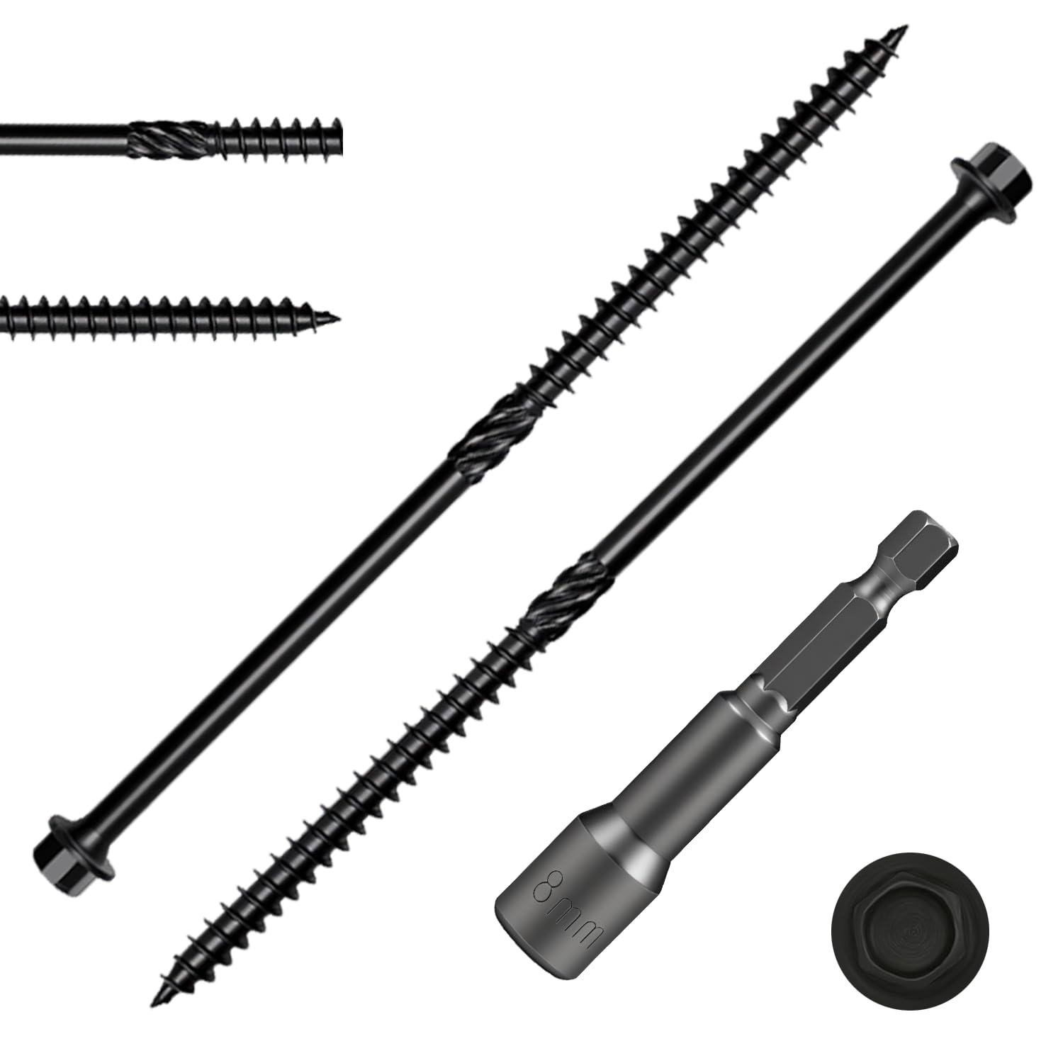 BieMian 20 Pcs 6.7x150mm Coach Screws Hex Washer Outdoor