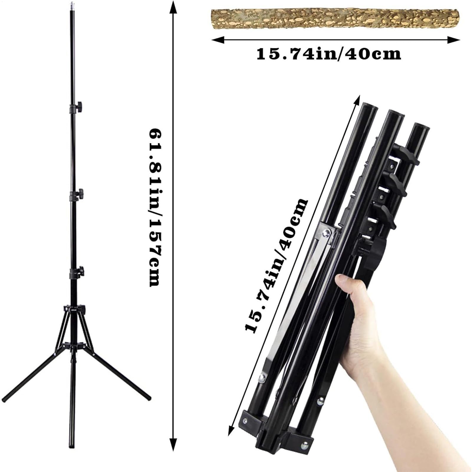 Genérico - Madera 40~157cm | de Perca de Loro de Madera de Pimienta | Natural | Perc?Stand para adiestramiento de Aves Perchas Bir? Ajustables para Loros - MultiusosBir? ?d