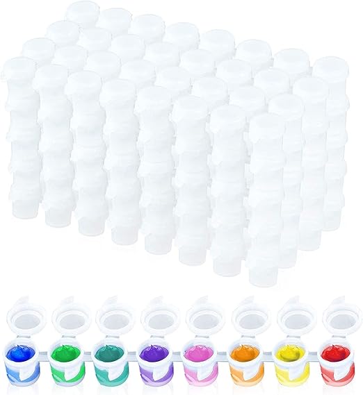 Empty Paint Pot Pod Strips, Storage Containers (6ml/0.2 oz, 240 Pots, 30 Strips)