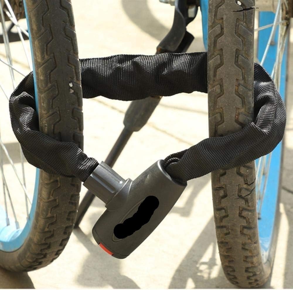 Fermeture de vélo, chaîne Serrure de chaîne de cyclisme de moto de chaîne renforcée de sécurité antivol en acier avec serrure de vélo à clé