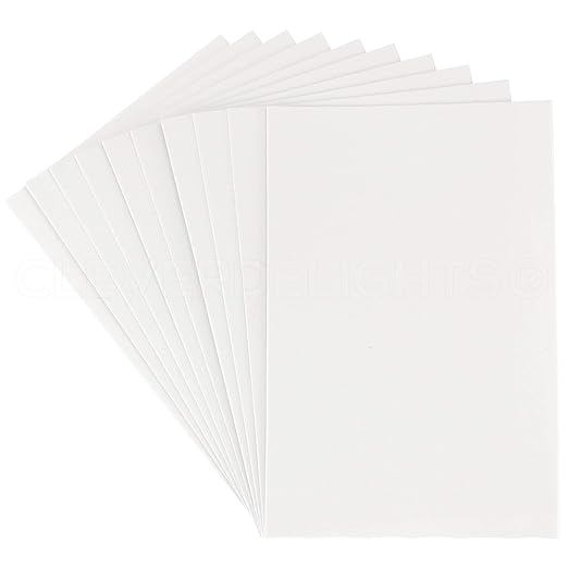 CleverDelights White 8" x 12" Foam Sheets - 10 Pack - Large Self Adhesive Craft Sheets - 8x12 Inch
