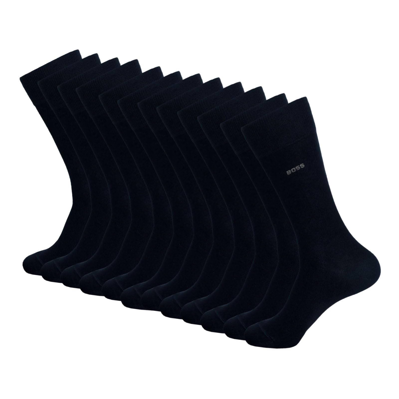 BOSS 6 Paar Herren Business Socken Strümpfe RS Uni Colors CC, Farbe:Navy, Größe:39-42, Artikel:-401 navy