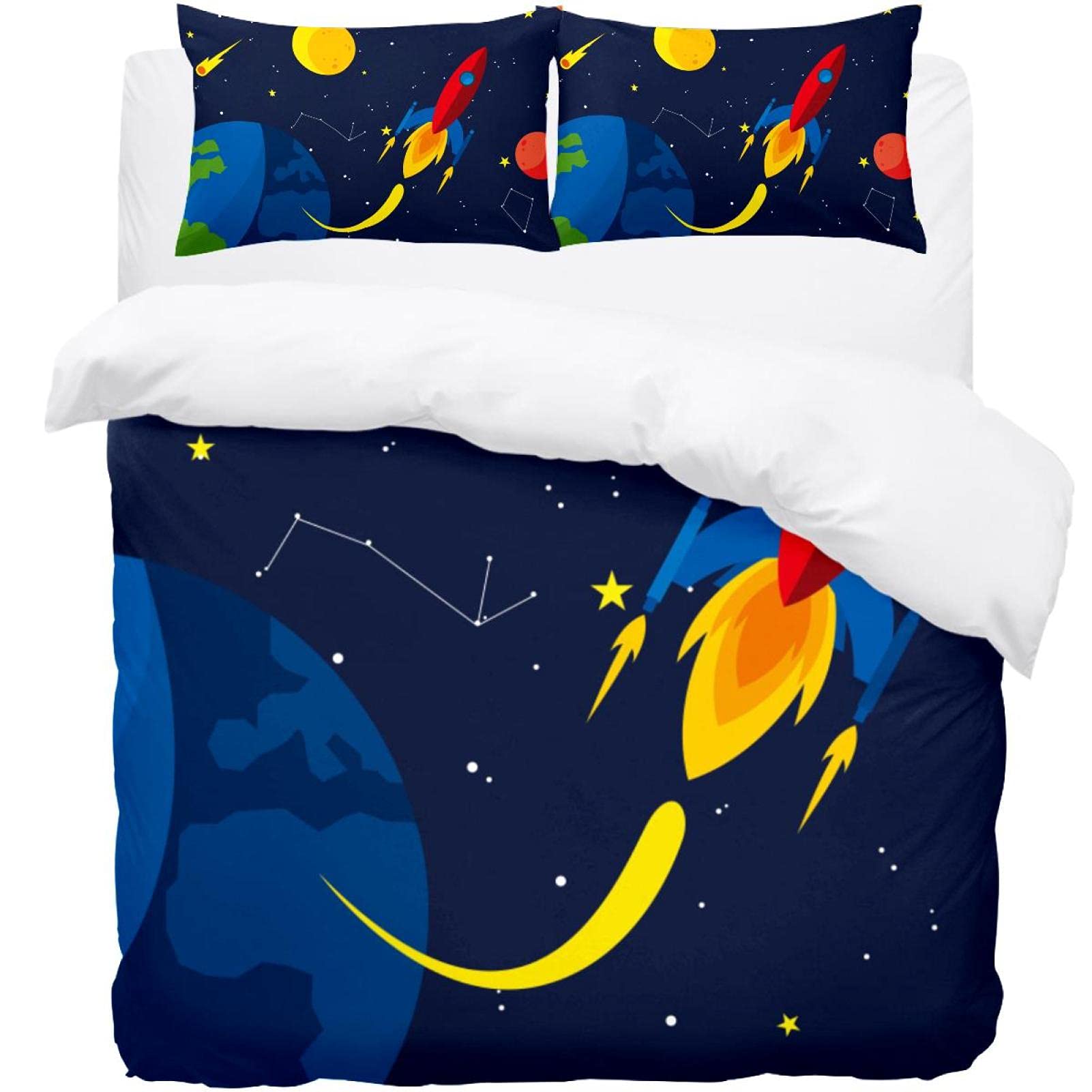 Housse de couette fusée étoilée pour des nuits sereines pleines de beaux rêves