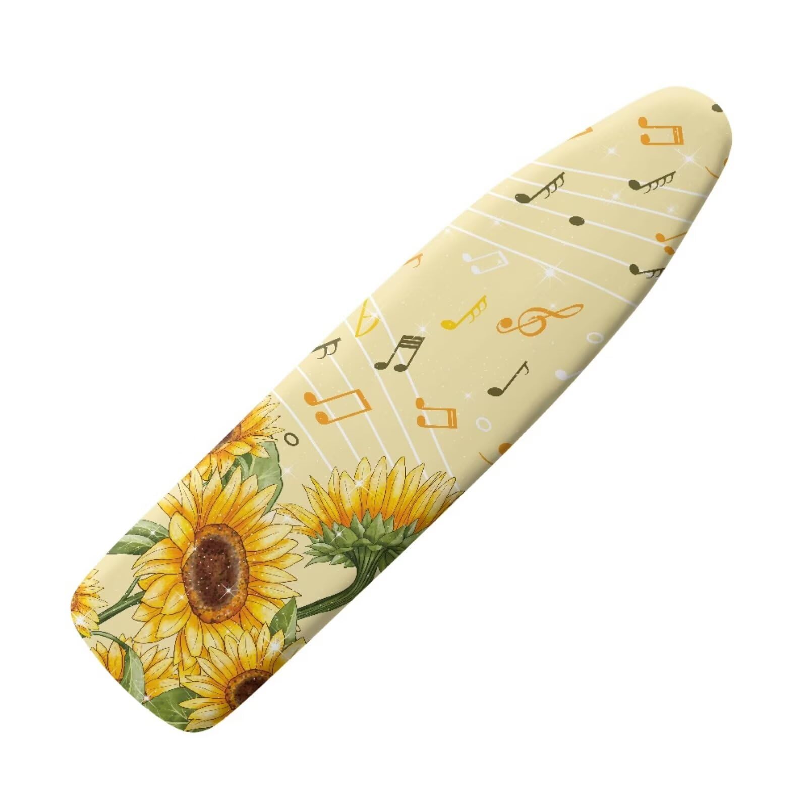 Coloranimal Sunflower Musical Note Print Large Ironing Board Covers Iron Board Dust Cover with Elastic Edge No Slip Trendy Design Ironing Table Protector for Home Kitchen Bedroom