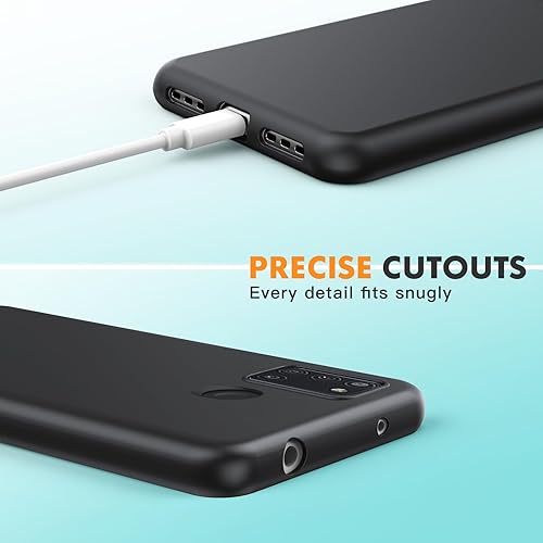 Miniatura 4 de Funda compatible con Samsung Galaxy A21S con protector de pantalla, silicona TPU suave, a prueba de golpes, antideslizante, funda protectora para