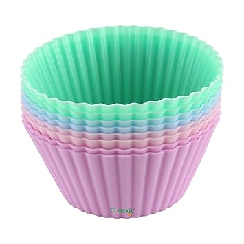 Silicone Muffin Cup Moulds - 8 Pieces, Assorted, Silicone
