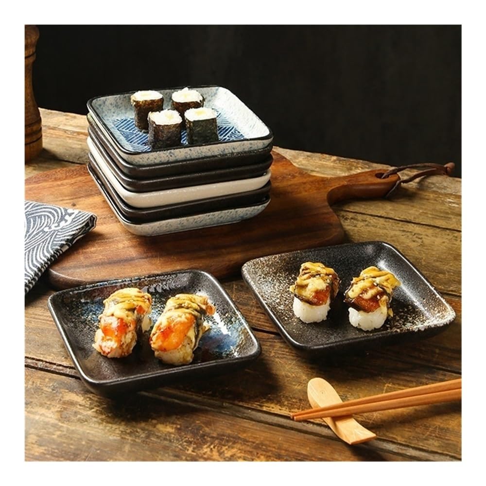 Sos Danie Kwadratowy ceramiczny talerz do sushi, płytki sosjerka, mięso sojowe, tace na sałatki, akcesoria kuchenne
