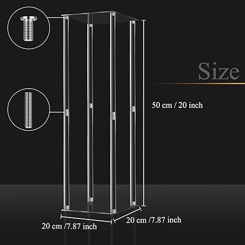 Miniatura 2 de Jarrón acrílico alto de 4 piezas para centros de mesa de boda, soporte de flores transparentes, columna geométrica floral, elegante soporte de