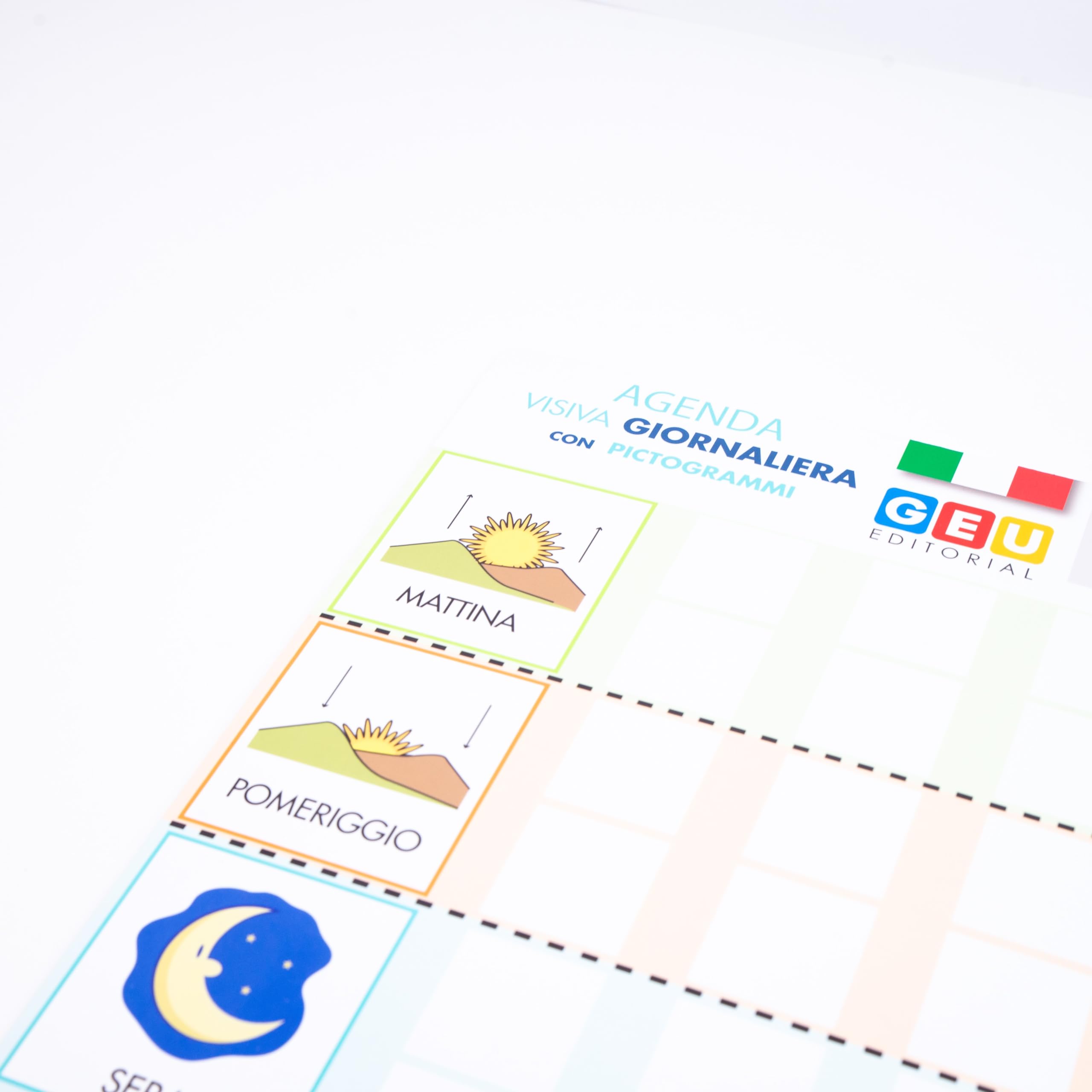 Organizer per bambini: agenda giornaliera strutturata con 140 carte vocabolario e pittogrammi per autismo/ADHD - routine giornaliere efficaci con aiuti visivi per bambini con ASD (italiano)