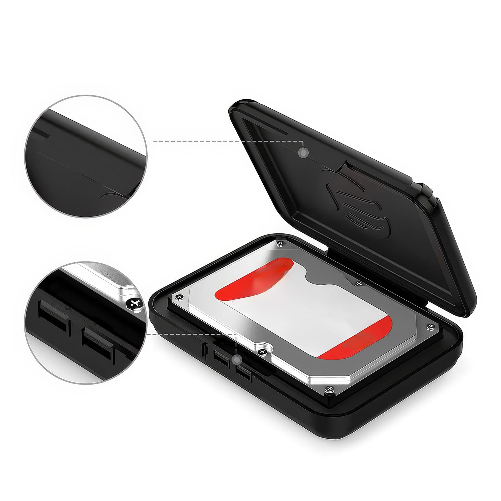custodia hard disk esterno Custodia Protettiva/Custodia Rigida Portatile da 3,5 Pollici,Scatola Custodia Protettiva per Hard Drive Dischi Rigidi da Pollici Anti Urto, Anti Polvere,Scatola per HDD