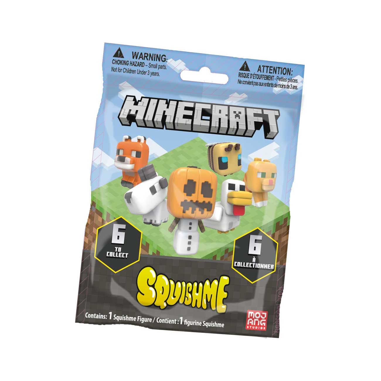 Just Toys LLC Minecraft SquishMe Series 3, Blind (Mystery) Pack, 1 Figure of 6, JTMIN-35114