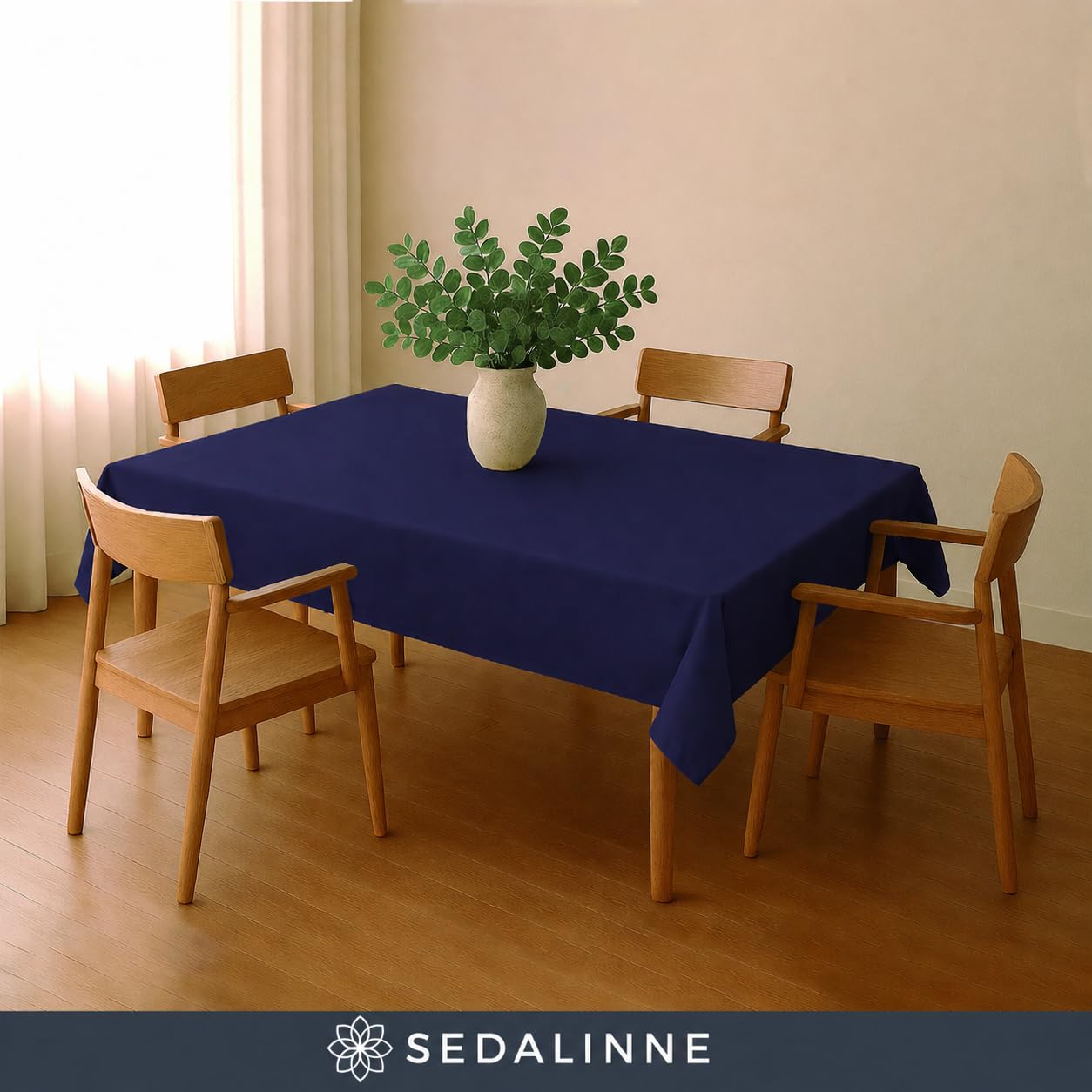Mantel Resinado Liso Rollo 20m - Mantel Mesa Rectangular de Tejido para Cocina o Comedor - Impermeable y Antimanchas - Fácil de Limpiar y Resistente - Diseño Liso - Color Azul Marino