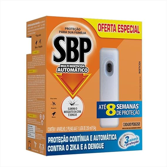 SBP Multi Inseticida Automático Aparelho + Refil 250ml - Duração até 8 semanas Menor preço em SBP Multi Inseticida Automático Aparelho + Refil 250ml - Duração até 8 semanas