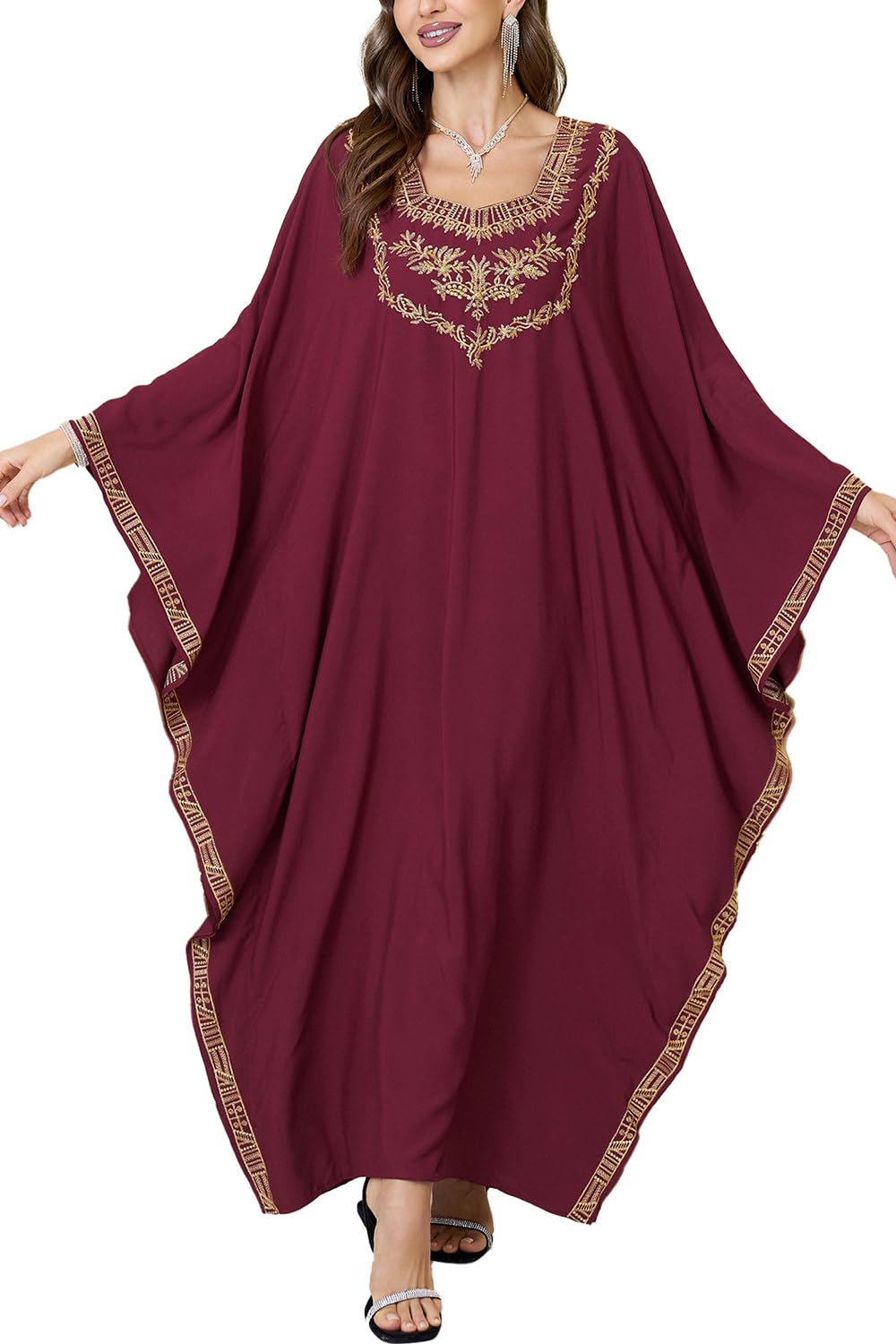 Kaftan de playa largo con estampado floral vibrante estilo kimono 7