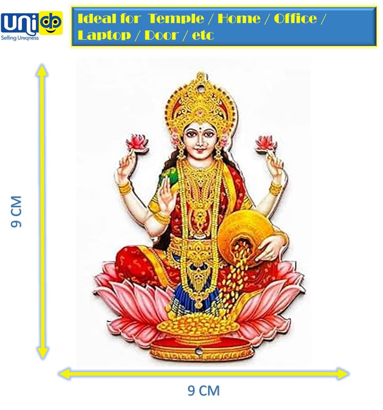 UNIq Laxmi Ganesh Idol Plastic Wall Sticker for Pooja Room Mandir Door Wall Home Diwali Decoration Items Lakshmi Ganesha Idols Wall Stickers for Puja Diwali Poojan 2