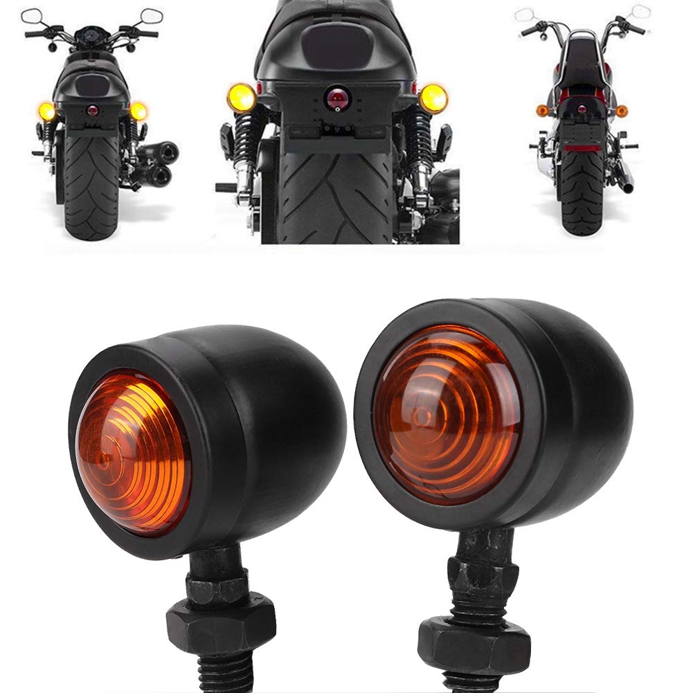 2 Pezzi Indicatori motocicli Indicatori Moto Impermeabile Mini Indicatori Luminosi motociclette Lampada per Indicatori di Direzione per Motocicletta in Metallo Retrò Lampada di Segnalazione per Moto