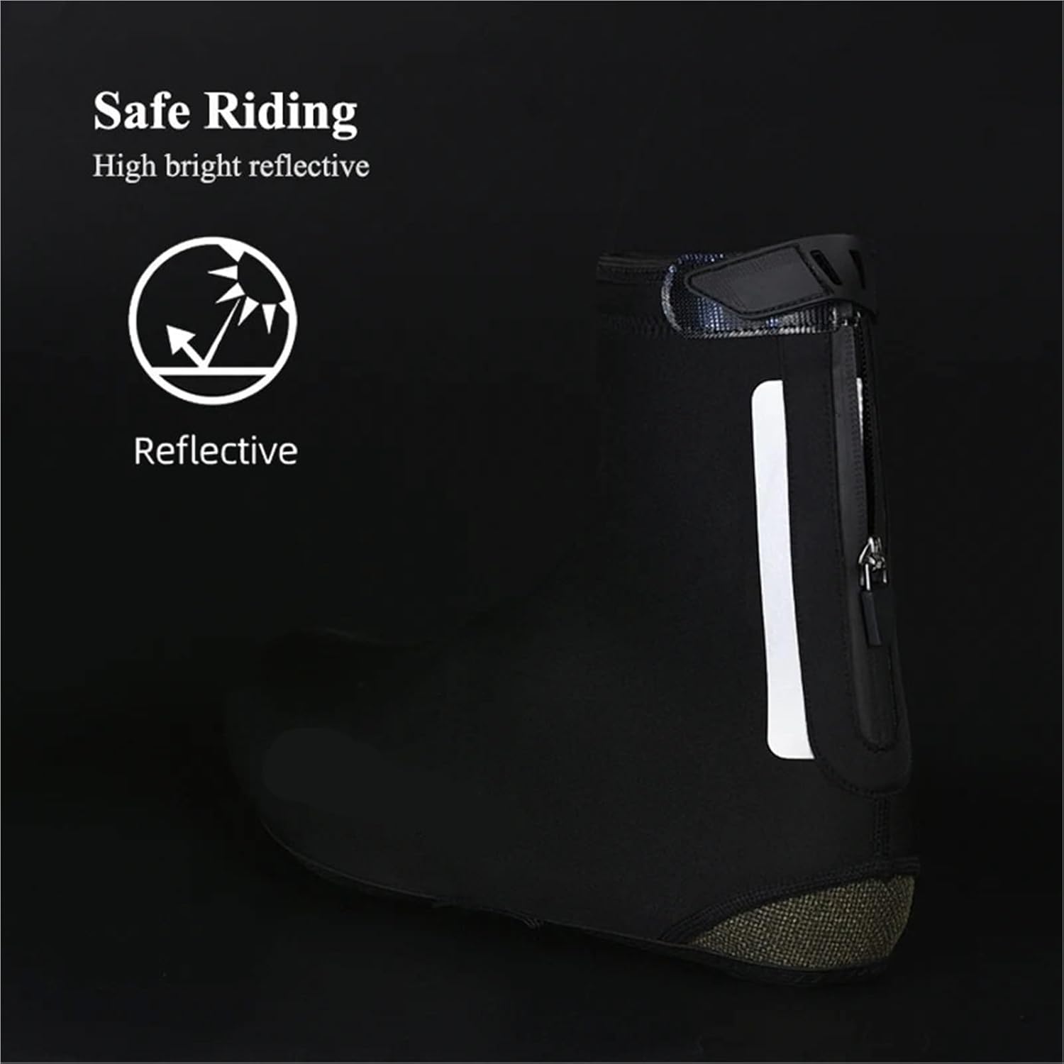 Cycling Shoe Cover Winter Waterproof and Windproof Cycling Shoe Covers Full Bicycle Overshoes Cycling Equipment Bike Booties(M)