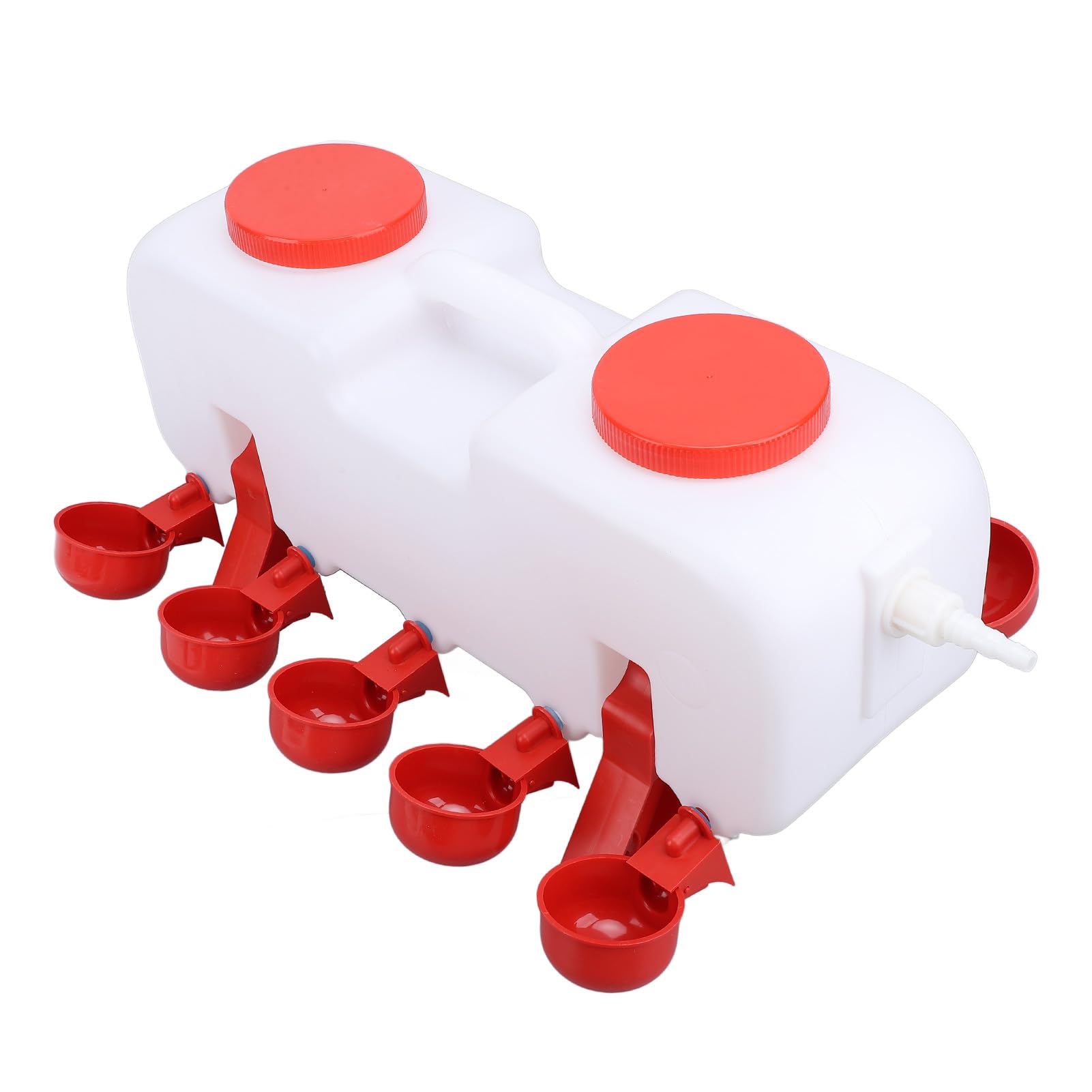 Abbeveratoio Automatico per Polli, di Irrigazione per Pollame a Ricarica Automatica da 10 Litri con 10 Bicchieri per Irrigazione per Pollo, Anatra, Quaglia, Tacchino, Oca (Grande)