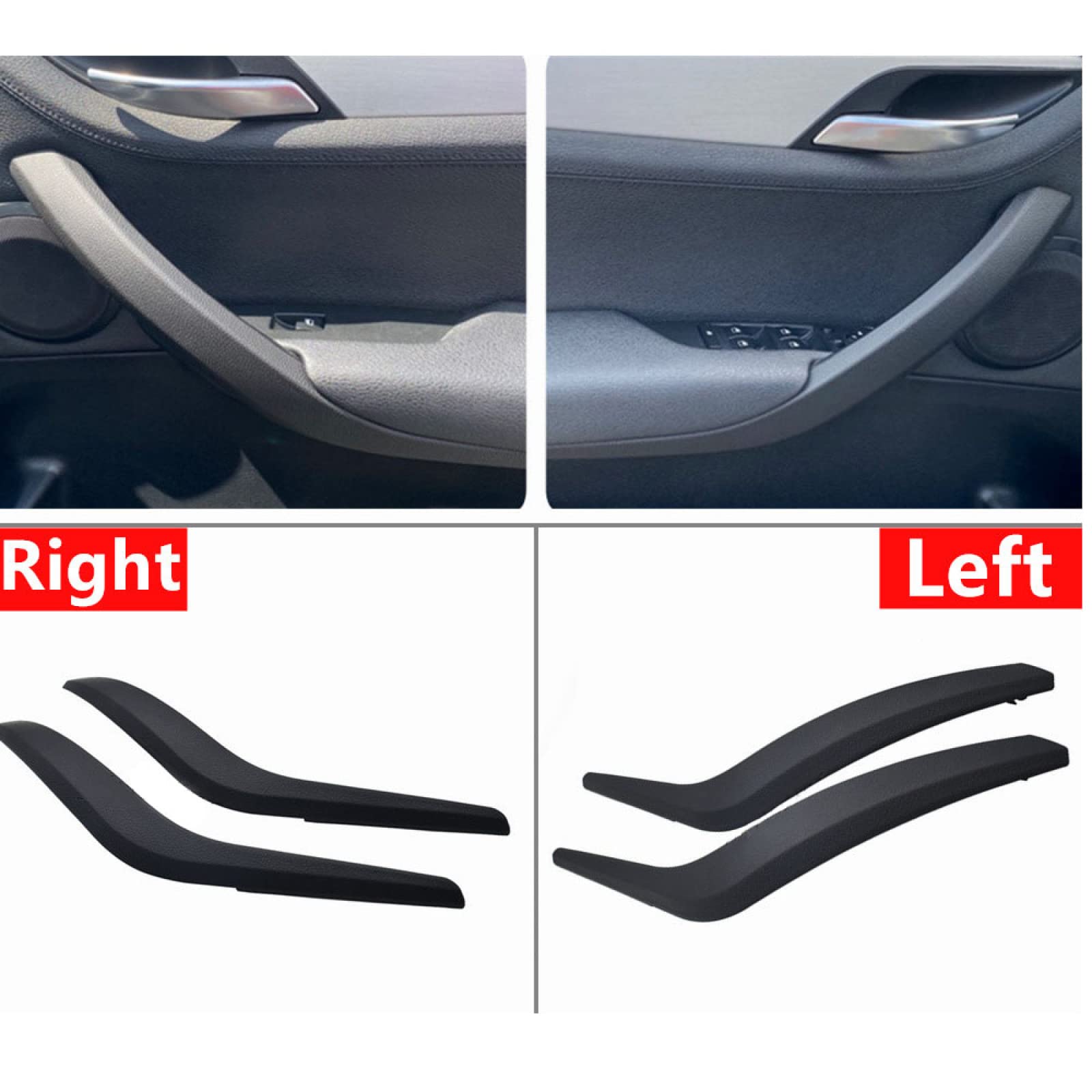 Poignées De Porte Intérieure Pour BMW X1 E84 2010–2016 - Paire Gauche/droite, Noir, Remplacement Direct