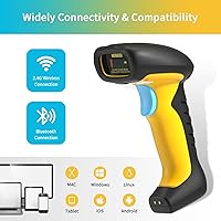 Vista 3 de NETUM Escáner de código de barras Bluetooth industrial QR, actualizado con base de carga, lector de código de barras inalámbrico 2D 1D 2600mAh