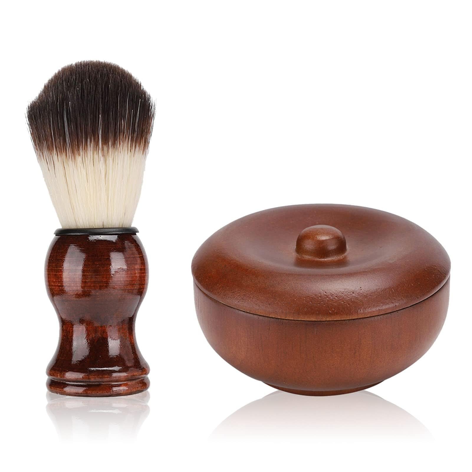 Agatige Brocha De Afeitar De 2 Piezas Y Tazón, 2 En 1 Kit De Afeitar De Madera Kit De Jabón De Afeitar Brocha De Afeitar Tazón De Jabón De Afeitar Para Hombres