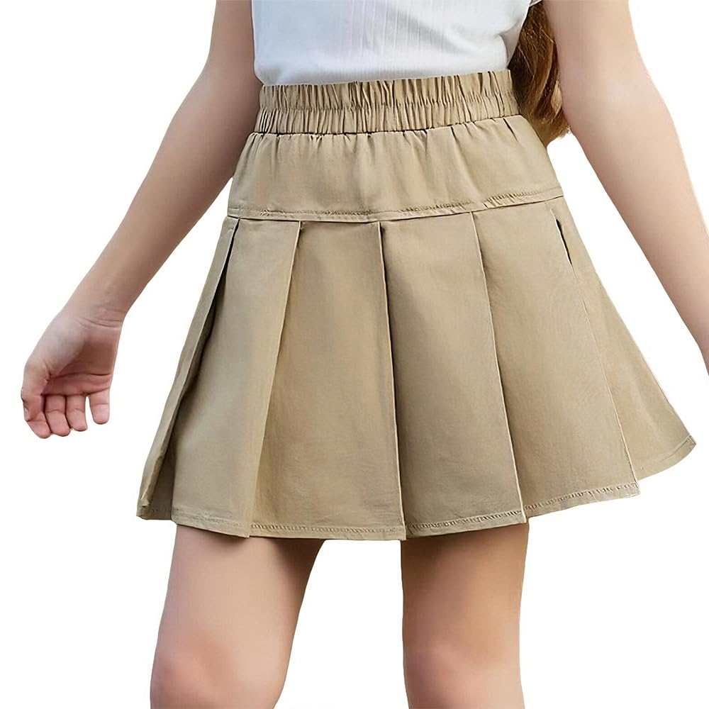Falda plisada para niñas, cintura elástica, minifalda escolar