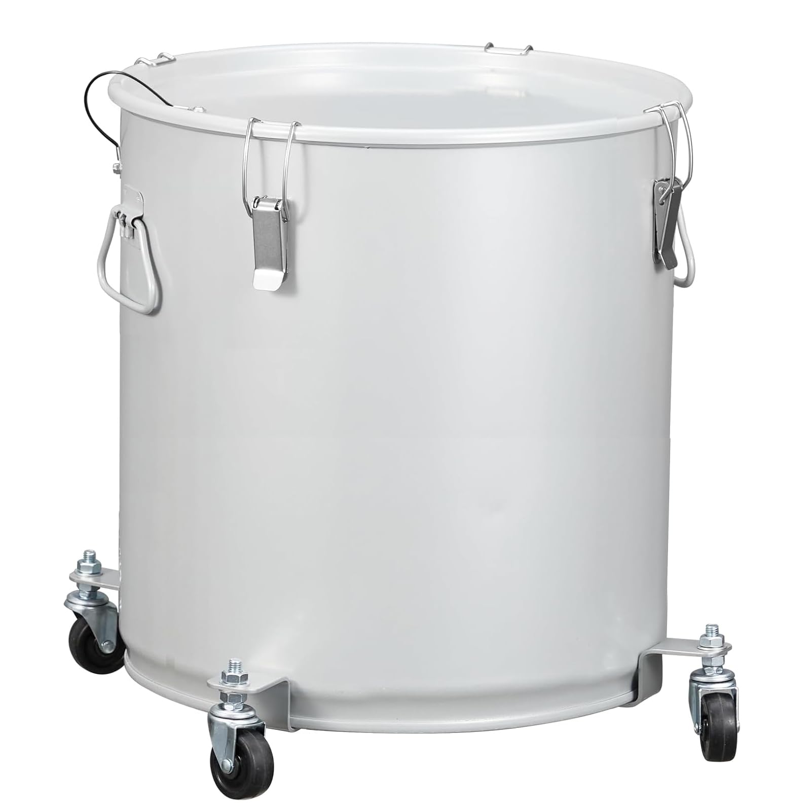 Fryer Grease Bucket 16 Gal, Fryer Oil Bucket With Lid, Oil Disposal Caddy w/Rust-Proof Coating, Coated Carbon Steel Oil Filter Pot With Caster Base, Oil Transport Container w/Lock Clips & Filter Bag
