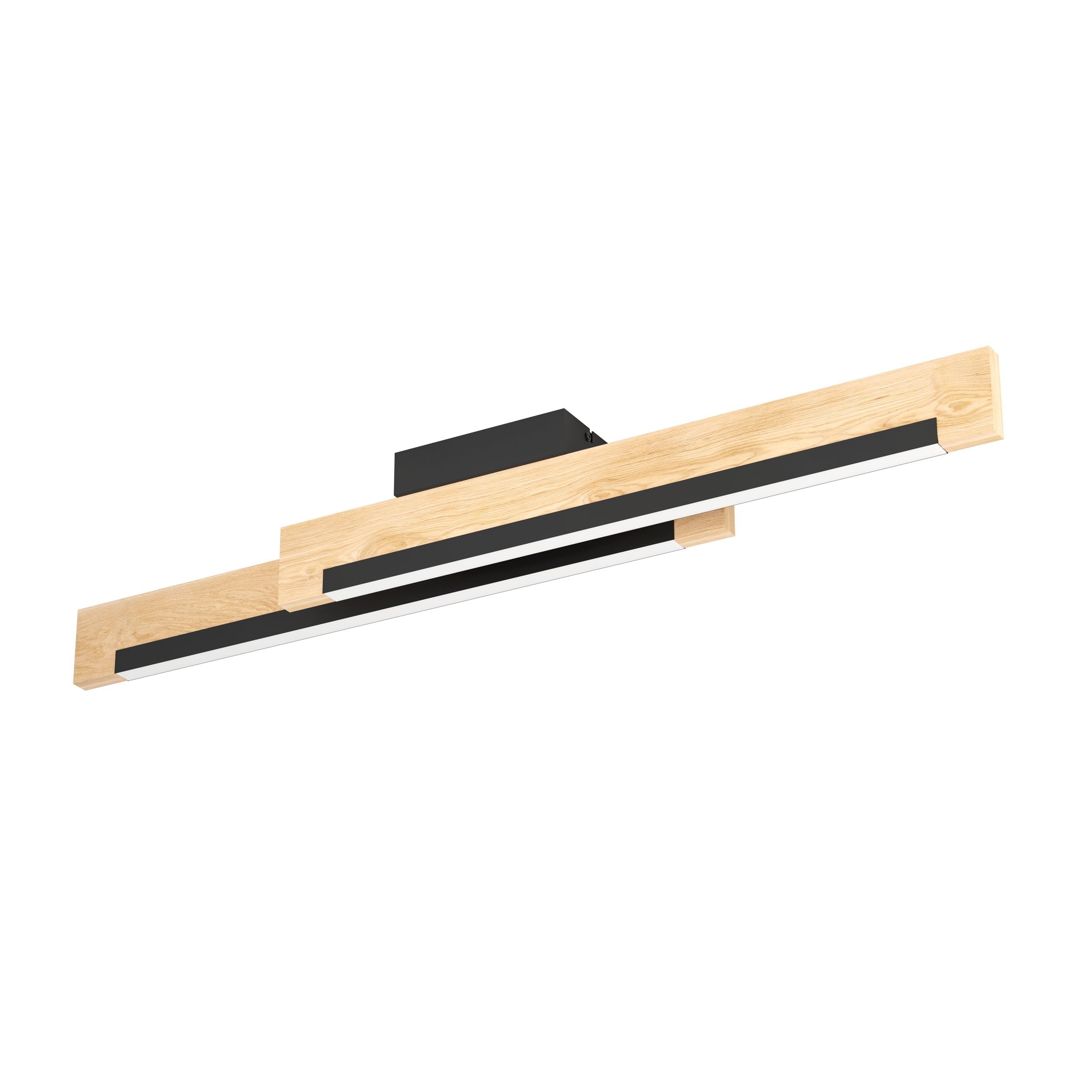 Eglo LED Ceiling Light Fitting Camacho, dimmable Ceiling lamp, Living Room Lighting, Kitchen lamp Made of Steel, Wood and Plastic, Black, Natural, White, FSC Certified — image 1