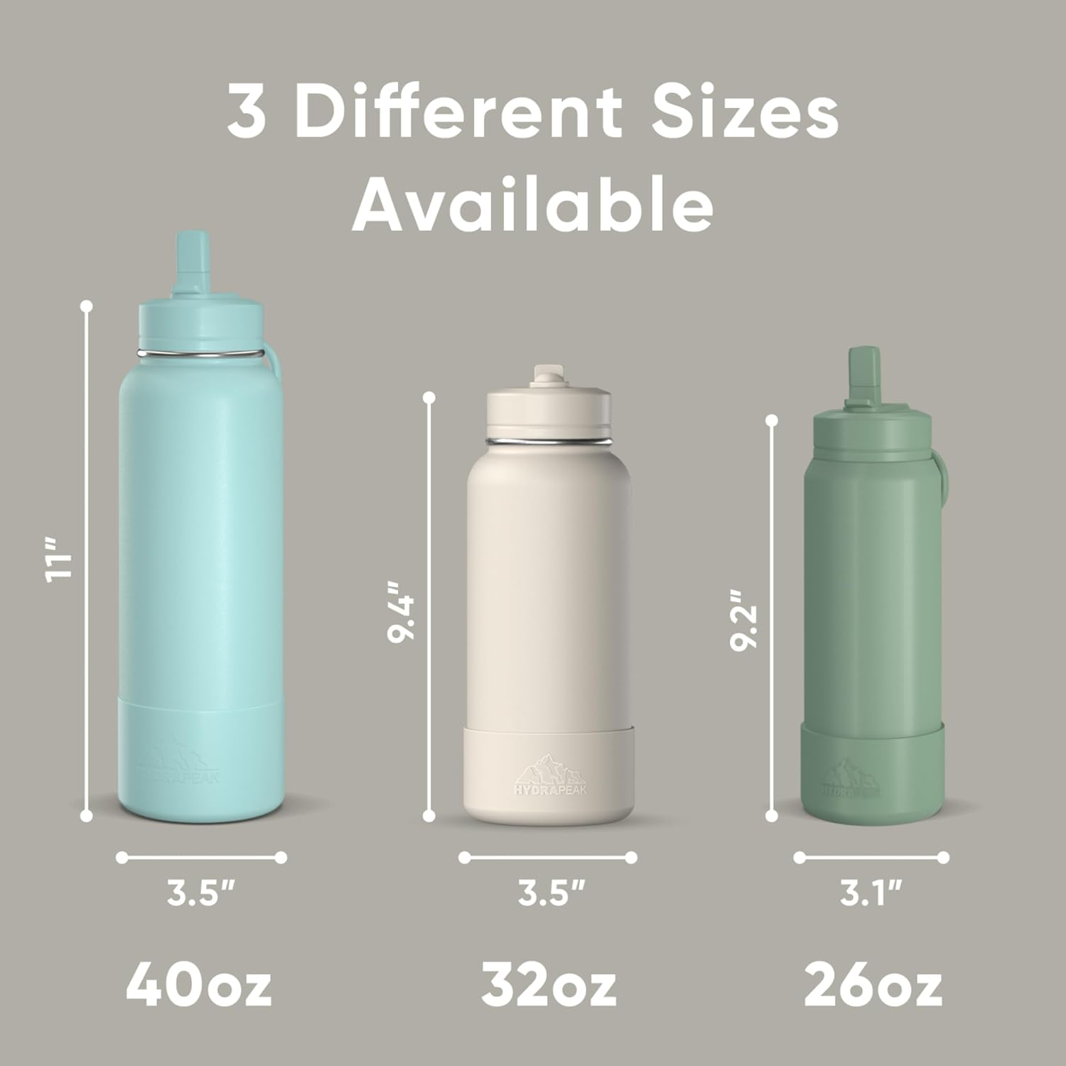 Hydrapeak 32oz Sport Insulated Water Bottle with Straw Lid, Leak & Spill Proof, Keeps Drinks Cold for 24 Hours, Hot for 12 Hours, Premium Stainless Steel Water Bottles (32oz, Ivory) - Image 5