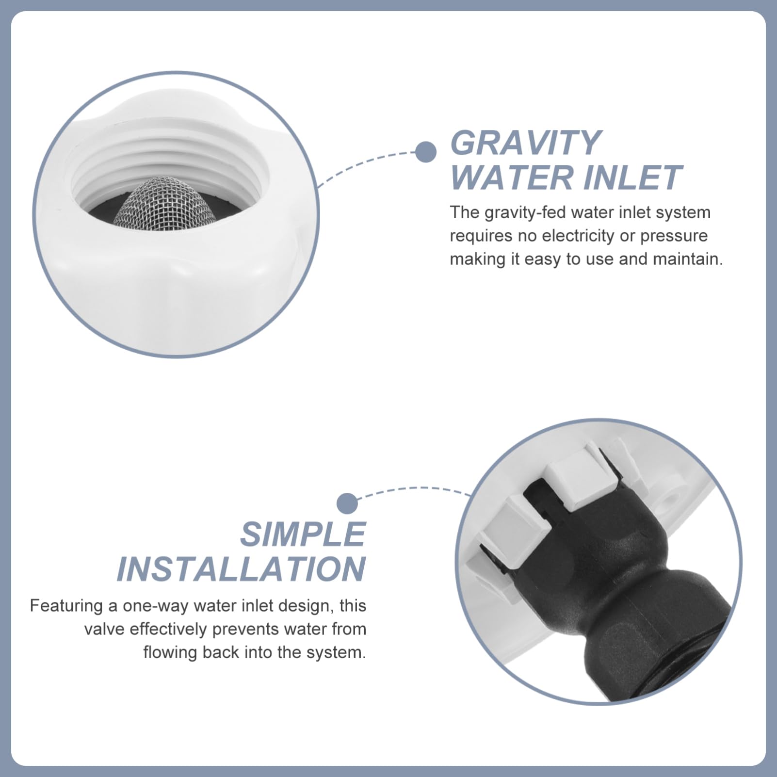 4pezzi Rv Water Inlet One-way Valve Connector Per Veicoli Accessorio Per Riempimento Serbatoi Soluzione Antireflusso Per Esterna Resistente e Facile Da Installare