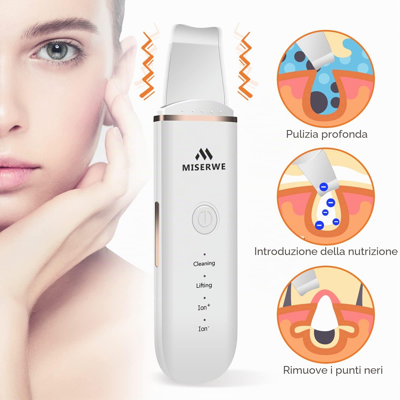 Skin Scrubber Face Skin Spatula - Scrubber per la pulizia profonda dei punti neri