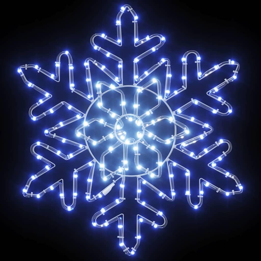 Podświetlany świąteczny płatek śniegu, niebieski, z PCW 55,5 x 55,5 x 0,75 cm z 156 diodami LED, do wewnątrz i na zewnątrz, świąteczna dekoracja do salonu, rodziny i na zimę
