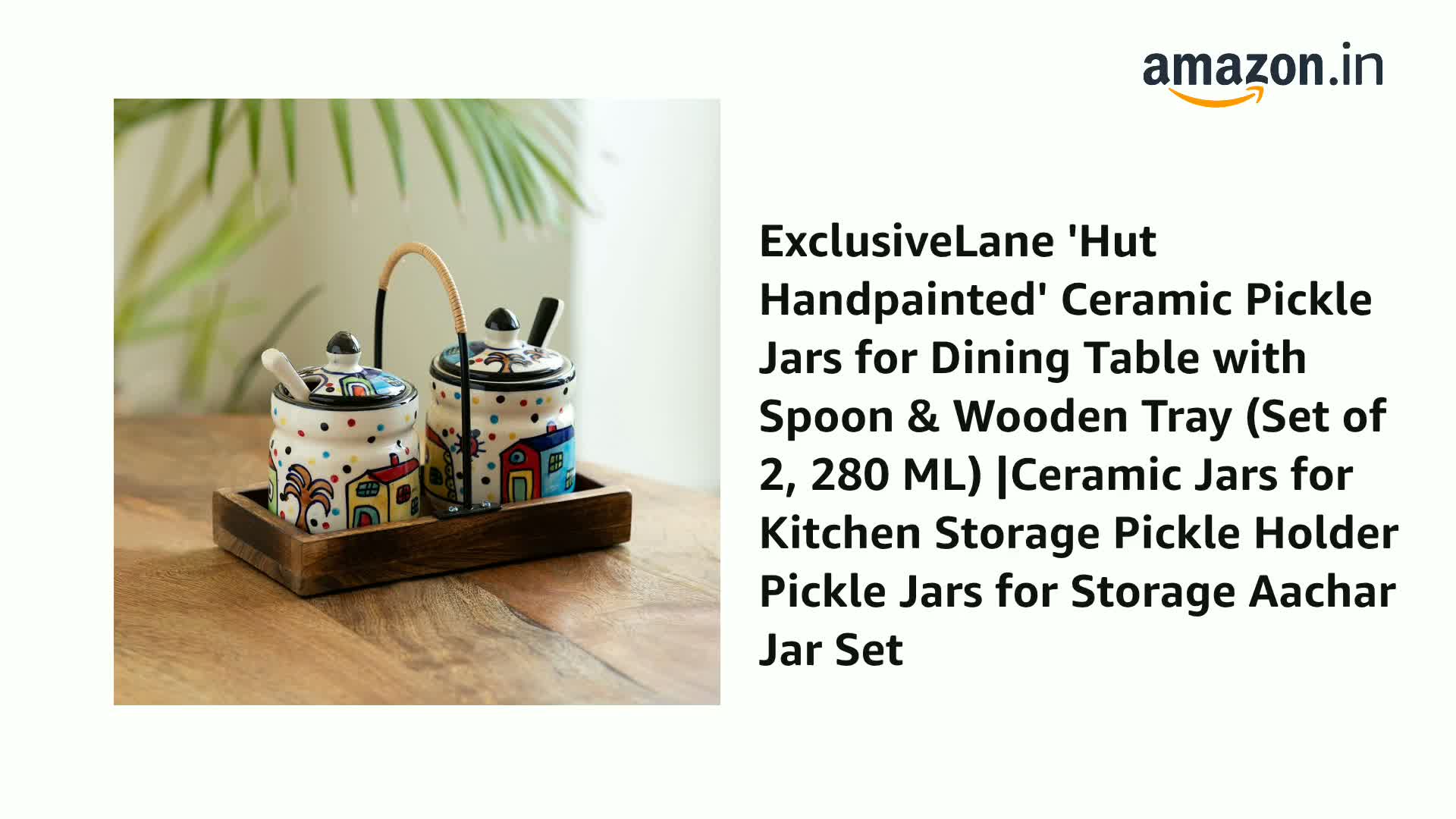 Buy ExclusiveLane 'Hut Handpainted' Ceramic Pickle Jars for Dining