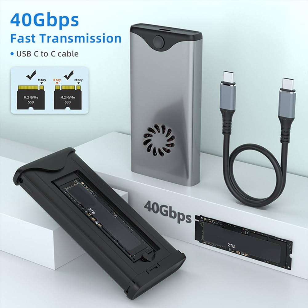 Obudowa Dysku Twardego SSD 40 Gb/S Turbo Fan Wydajne Rozpraszanie Ciepła Obudowa Dysku M.2 NVME Dual Protocol USB4.0