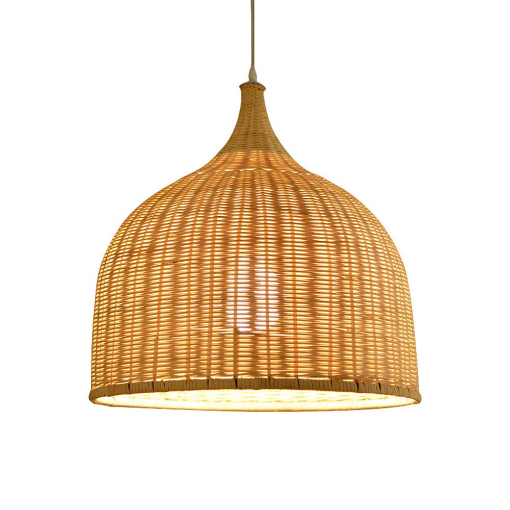 Lustre de style nordique vintage en bambou avec base E26 de 11,8 pouces