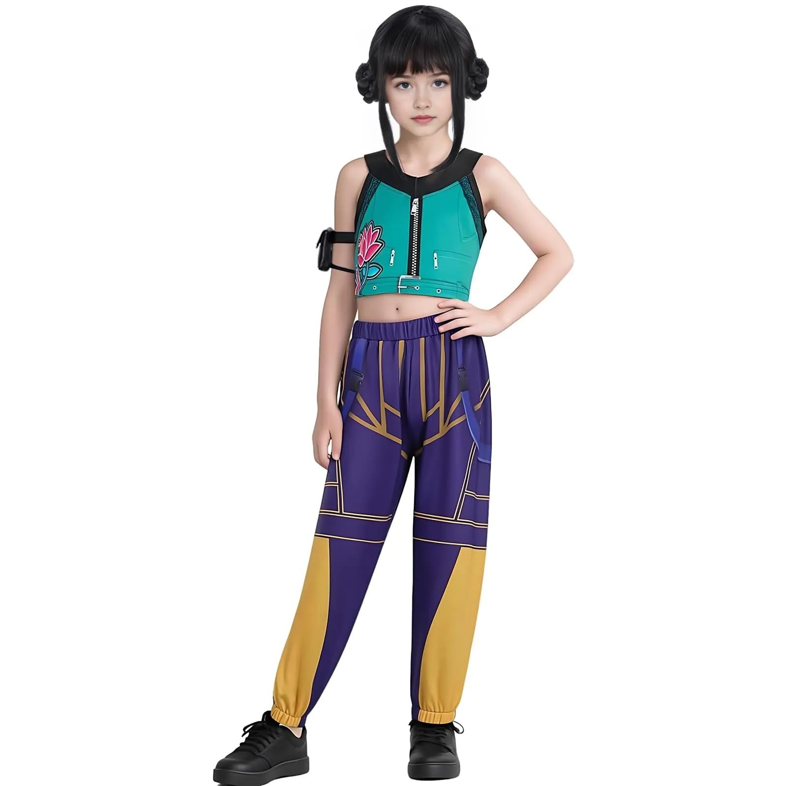 Jackolume Kpop Demon Rumi Zoey Cosplay Costume for Kids Hunters Pop Singers Rumi Zoey Stage Idol Role Play Halloween Outfit for Women Girls