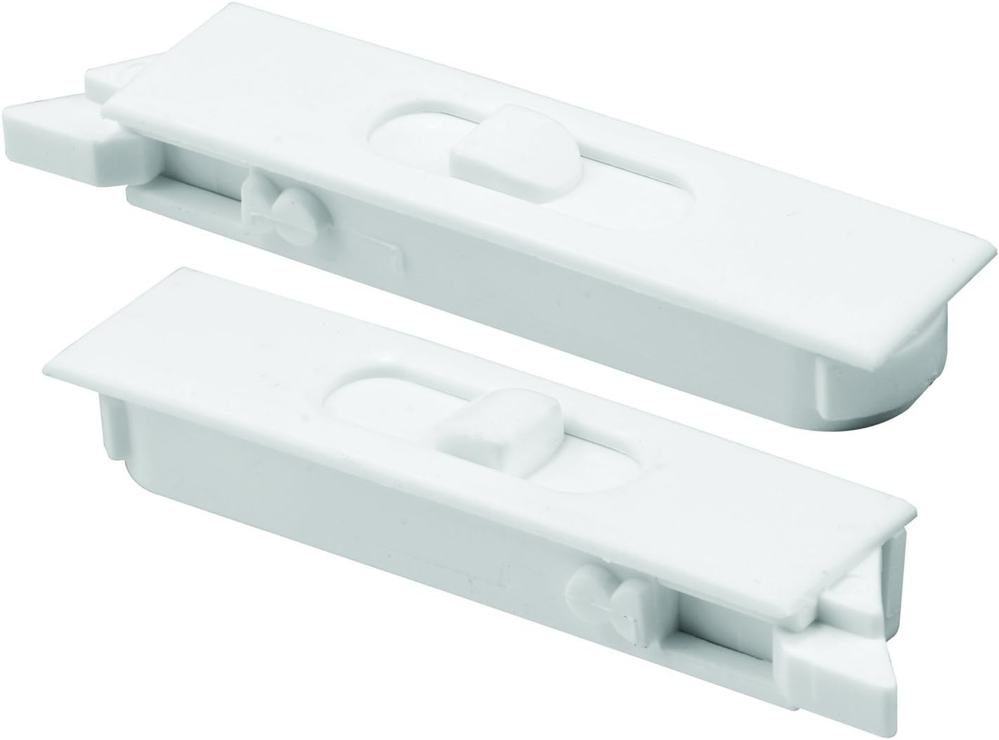 Prime-Line F 2749 Tilt Latch Pair, White Plastic Construction, Spring-Loaded, Snap-In (1 Pair)