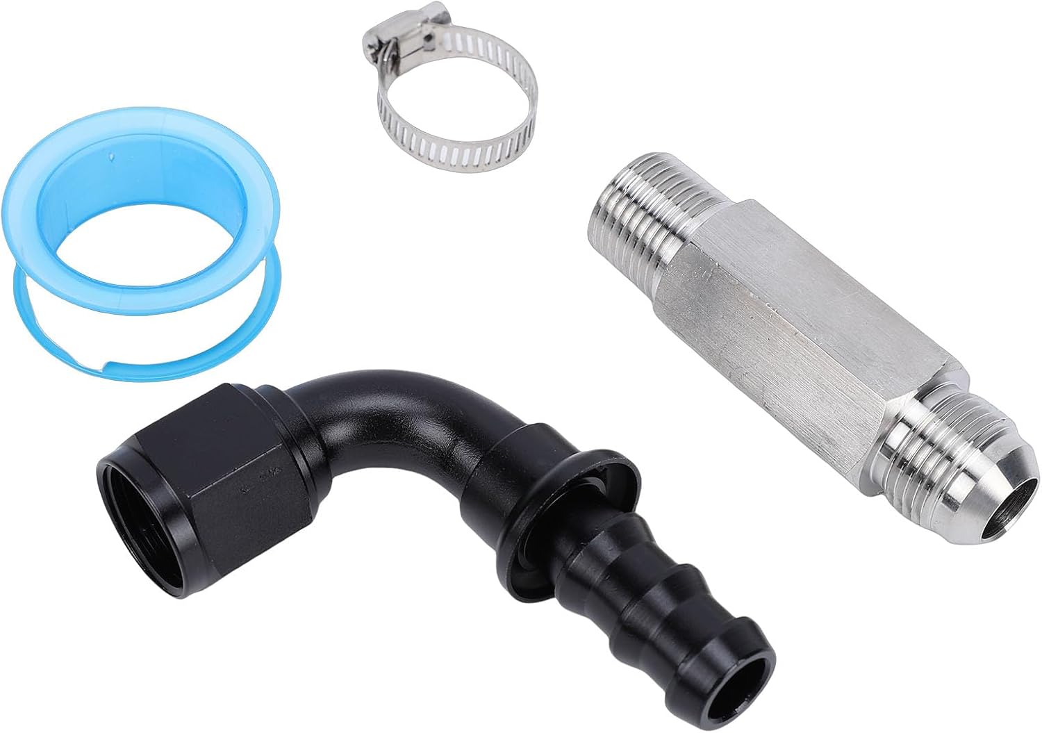 Aramox Top Heater Hose Connector, for 6.7L 2007.5+, with 1/2-14 NPT and -10AN Thread, 52014739AG, 55056711AC, 55056966AA, 68005253AA