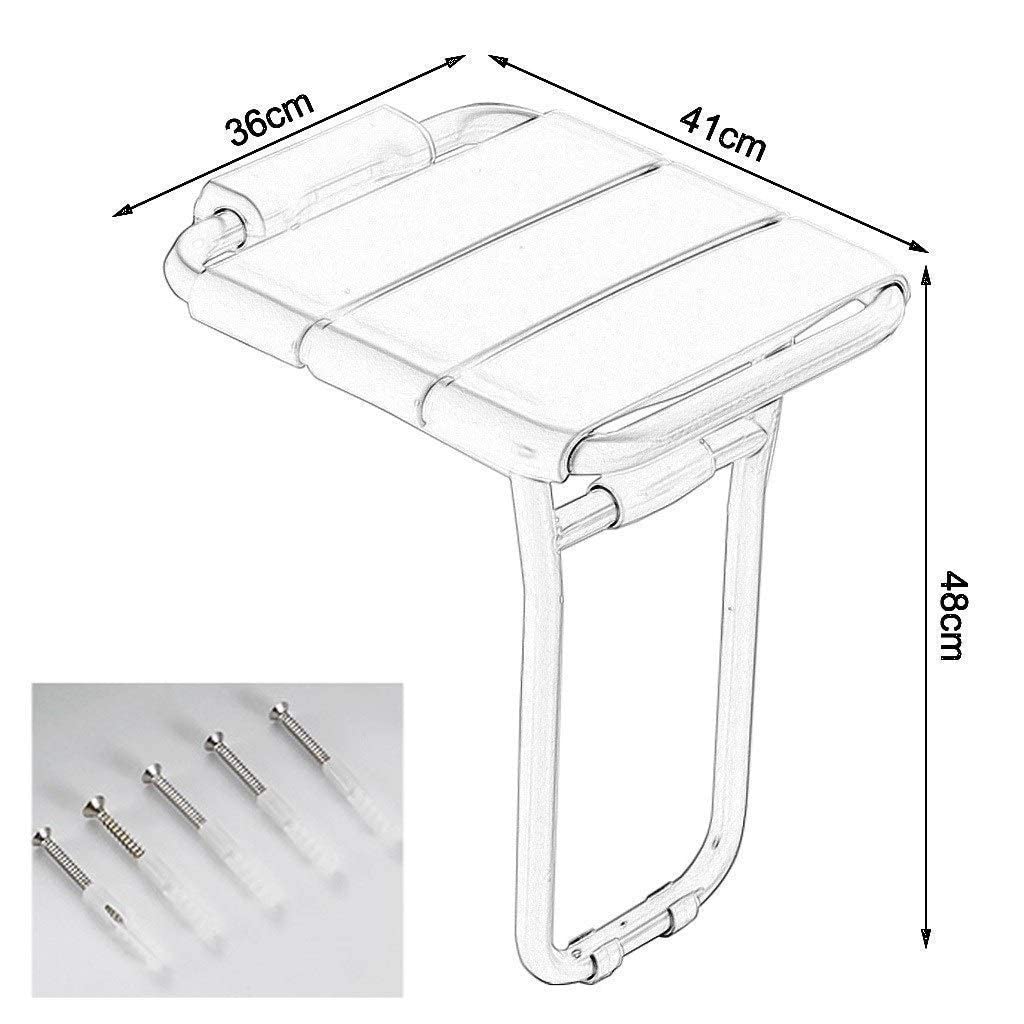 Taburetes de ducha de pared plegables antideslizantes Silla montada en la pared Asiento de ducha de baño plegable Banco de baño Cambio de zapatos Taburete for ancianos discapacitados, patas de acero i