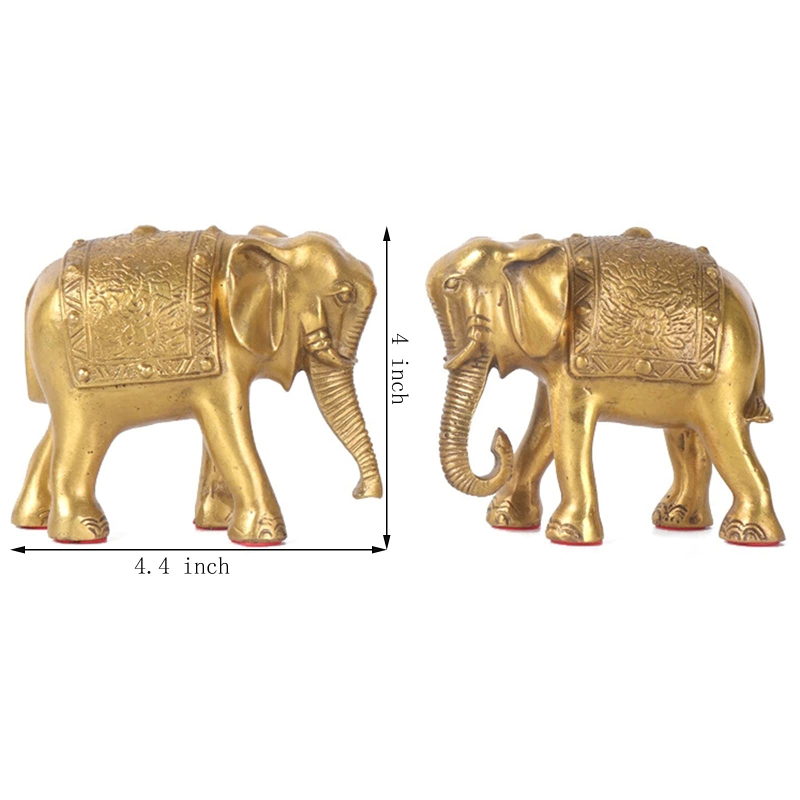 Figurilla Coleccionable Escultura Decoración Estatua Riqueza Luck,Estatua del Elefante Elefante De Bronce Elefante De Feng Shui Bronce Artesanía Decoración Accesorios para El Hogar-B 4.4 años