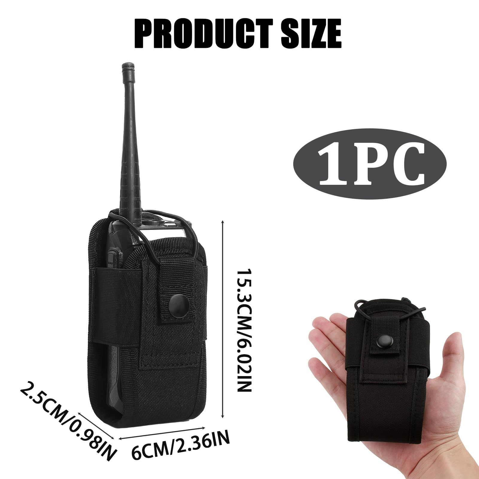 Tactique Titulaire Cas Étui Molle Pochette de Ceinture Nylon Étui de Radio Tactique Molle pour Gilet étui Universel réglable pour Talkie-walkie Sac pour Radio Portable ou Talkie-walkie