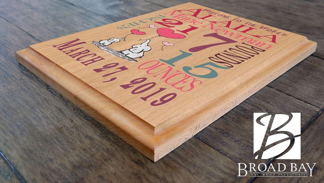 Personalized New Baby Girl Announcement Gift Sign Wall Art Keepsake for Newborn Girls New Parents Mom or Dad Granddaughter Niece