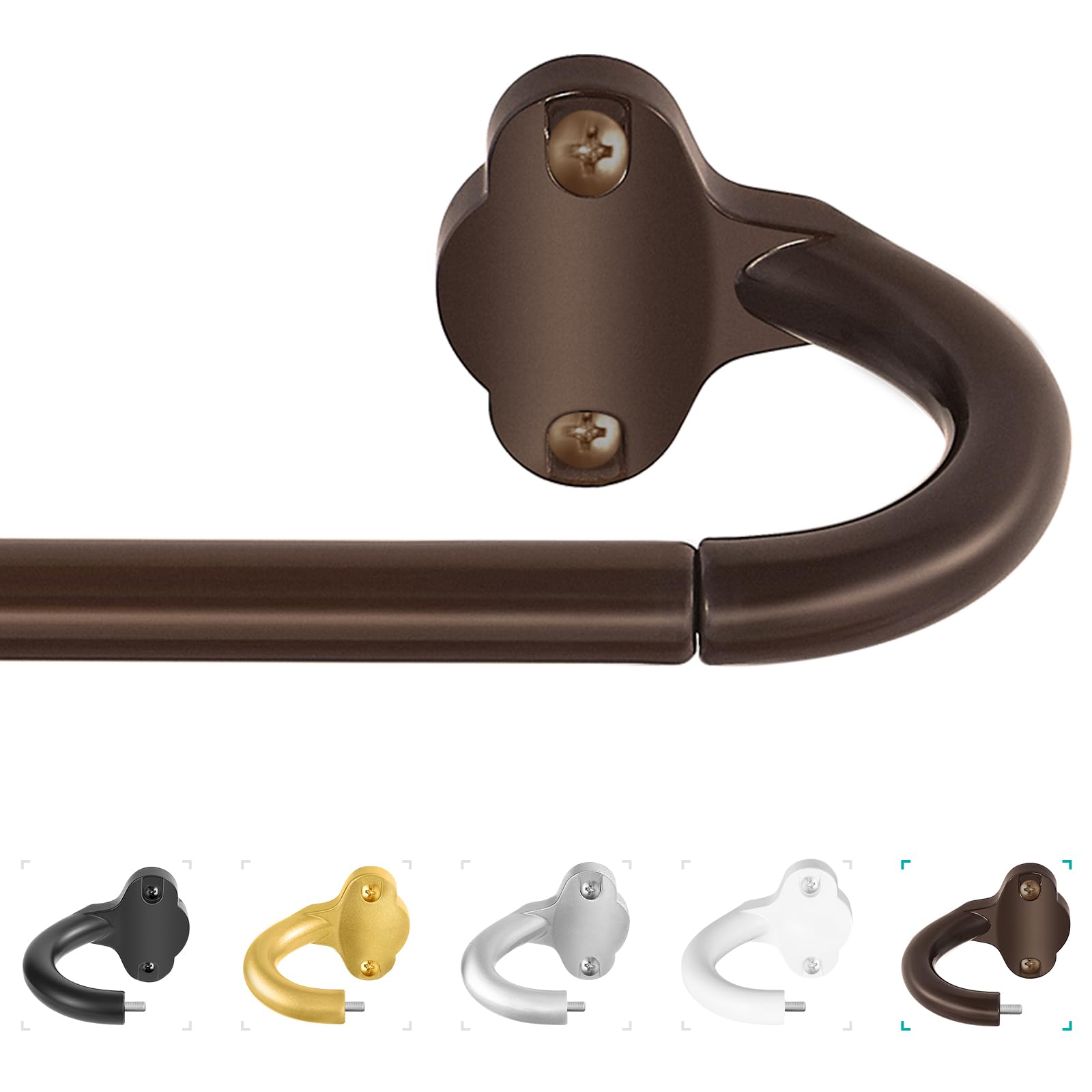 TVWOO Bronze Wrap Around Curtain Rods:5/8 Inch Blackout Adjustable Window Curtain Rod for Bedroom Kitchen Apartment Renter Friendly,Room Darkening