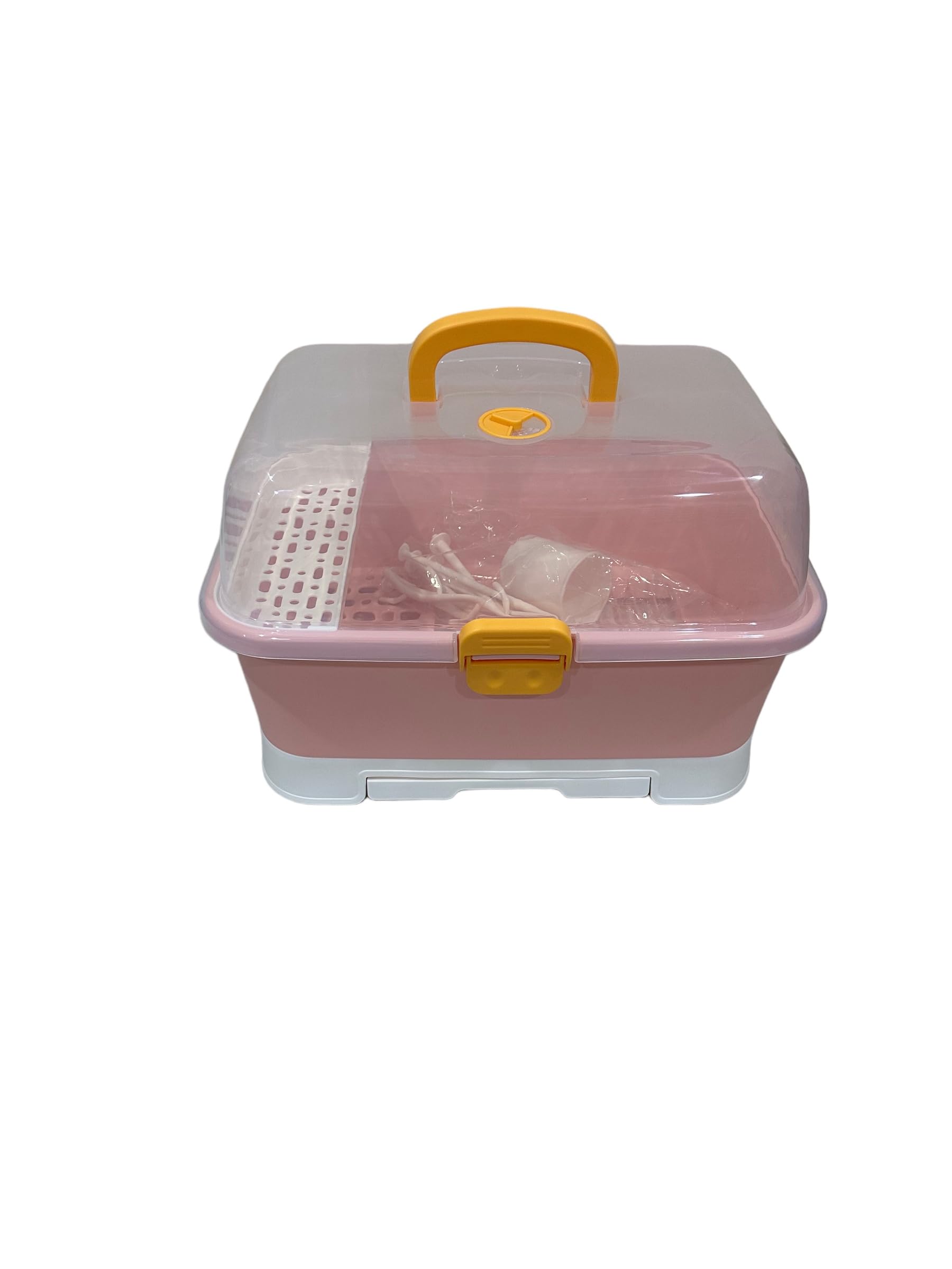 ALLNEEDSUAE 8 in 1 Baby Bathtub Set: Tub, Walker, Potty, Milk Bottle Storage Box, Chair, Bath Seater, Round Bowl, and Scoop (Pink)