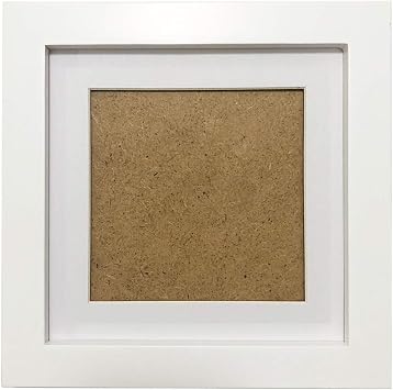 ZXT-parts White 6x6 Picture Frames with 4x4 Opening Mat.6x6 Square Photo Frame. Solid Wood, Perspex Panel, The Table or The Wall.Protective Film Must be Removed.