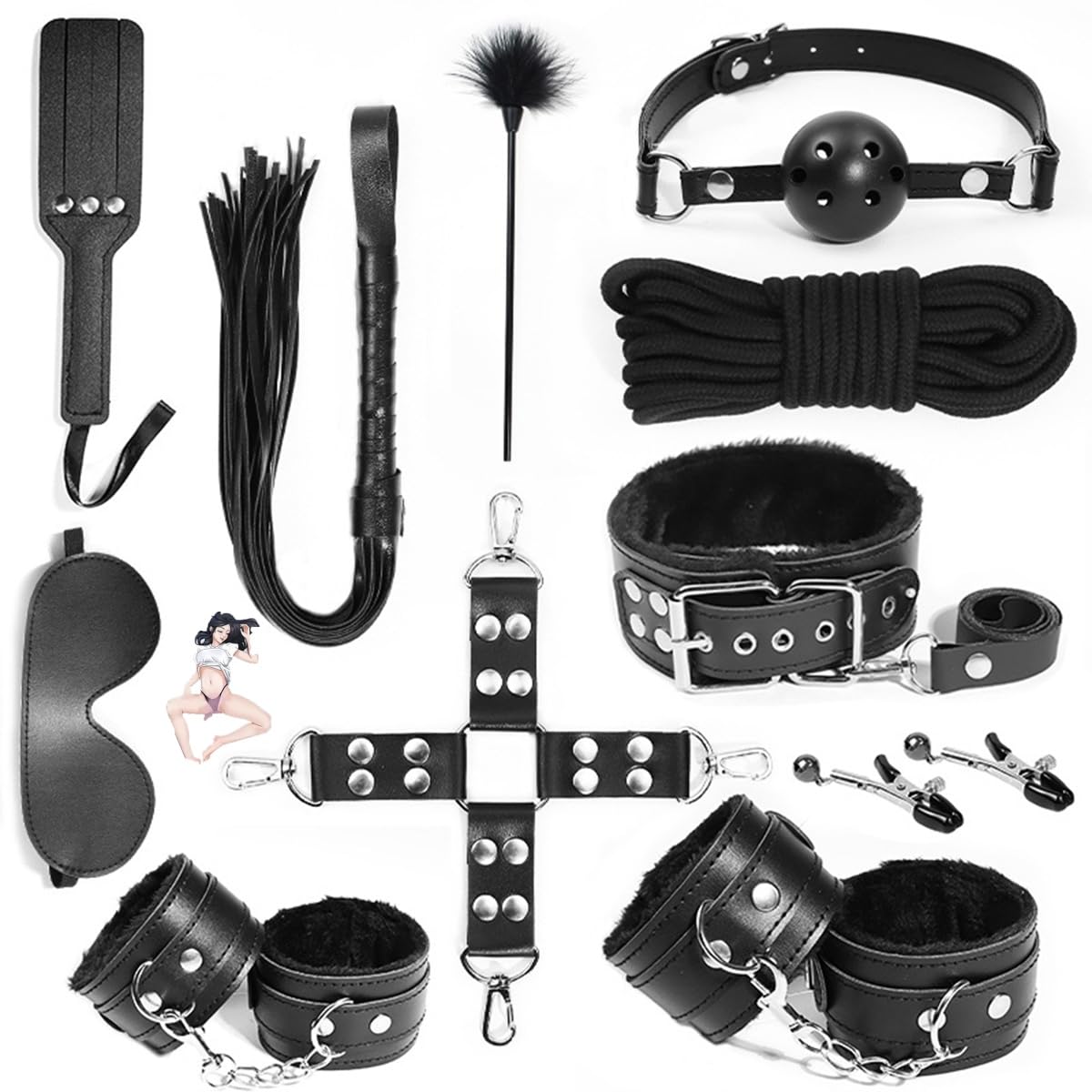 Trésors de fitness Chevalier noir en cuir à résistance variable