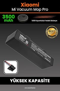 robo mi Mi Vacuum Mop Pro Uyumlu 3500mAh Robot Süpürge Bataryası