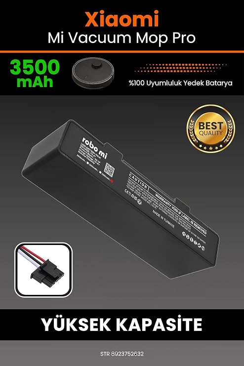 robo mi Mi Vacuum Mop Pro Uyumlu 3500mAh Robot Süpürge Bataryası
