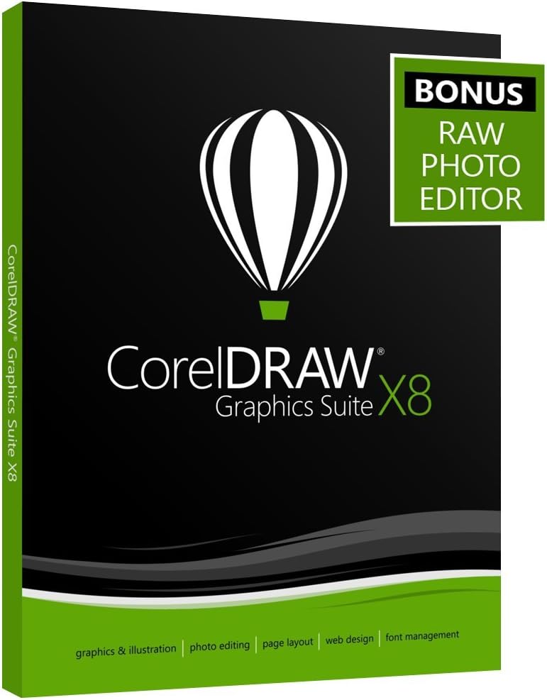 CorelDRAW Graphics Suite X8 - Amazon Exclusive - Includes RAW Photo Editor (Old Version)