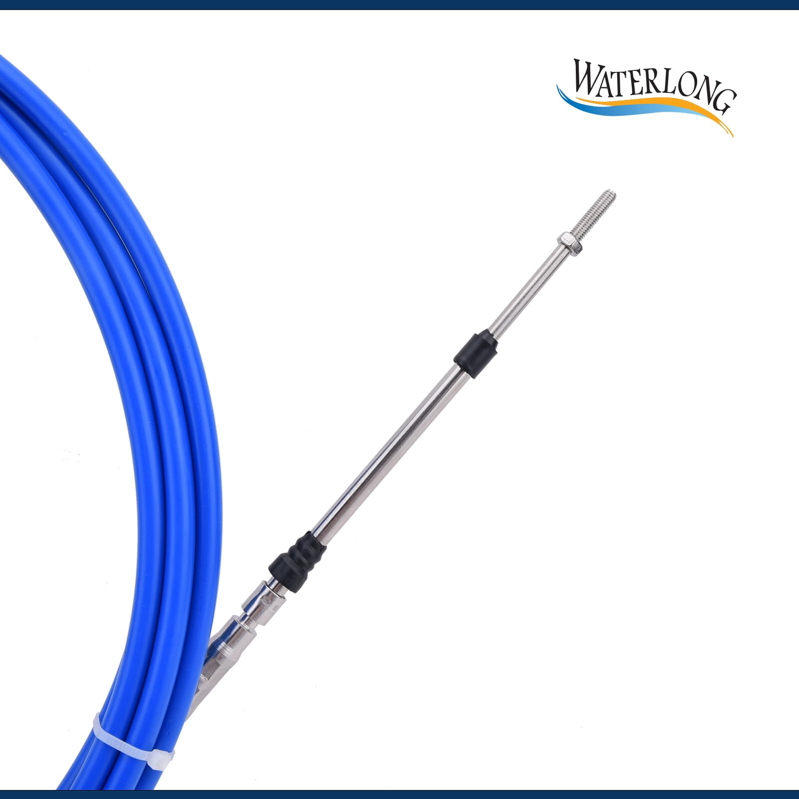 WATERLONG Boat Throttle Control Cable 20 Feet (2pcs Blue) Outboard Rotary Steering Cable for Most Single Station Boats